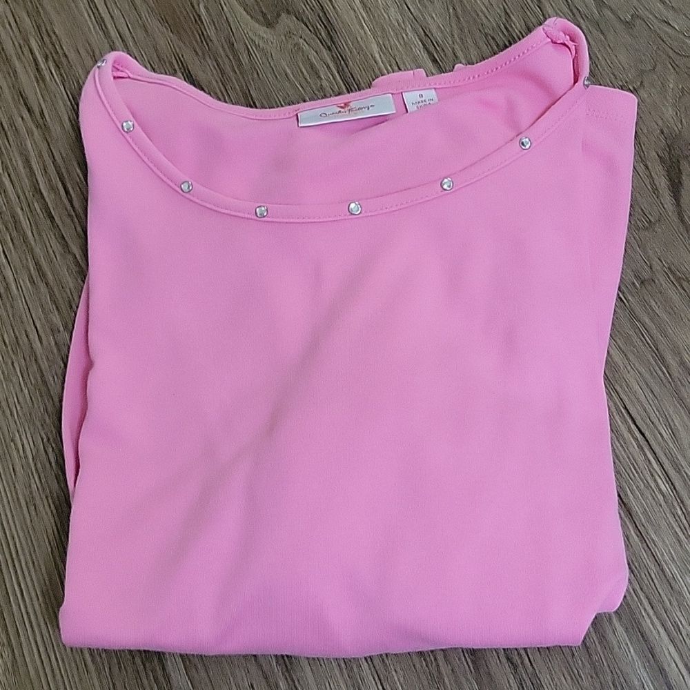 Quaker Factory Split Sleeve T Shirt - Pink